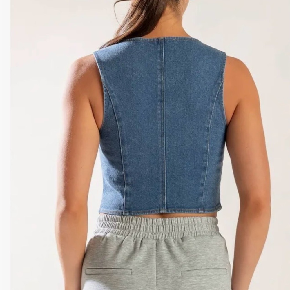 NWT Flying Tomato | Free Market Island daydreams Denim vest - Picture 4 of 9